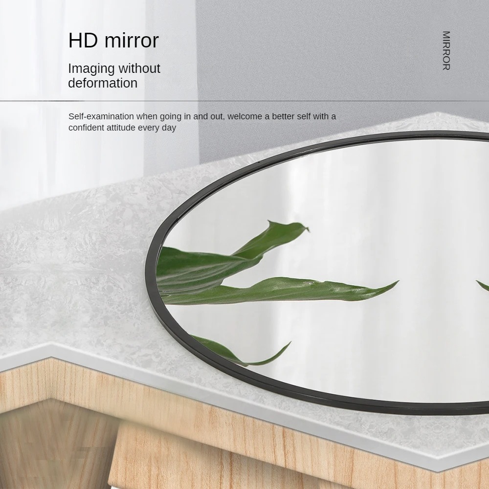 Round House Decor Plastic Frame Mirror for Bathroom Decorative Vintage Antique Style