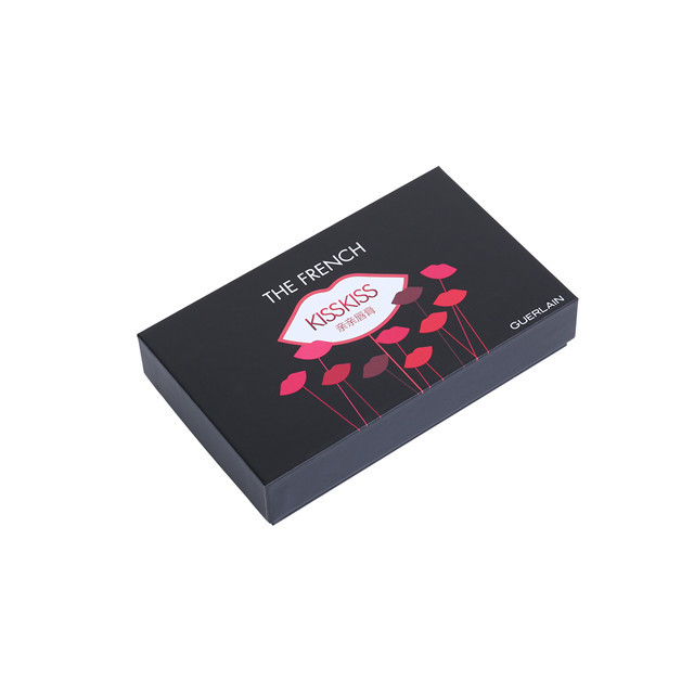 Wholesale Black And Pink Custom Logo Cosmetic Set Paper Lip Gloss Packaging Box Lid And Base Design With Insert