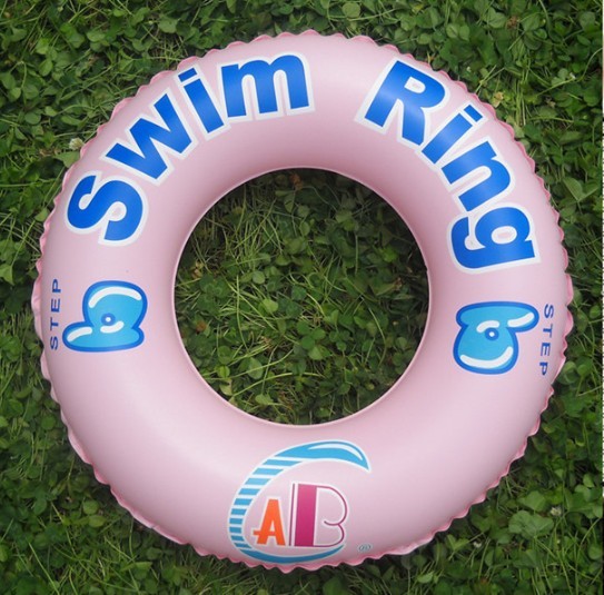 Newly inflatable swimming ring with funny learning letter for kids, with safe handle in each side