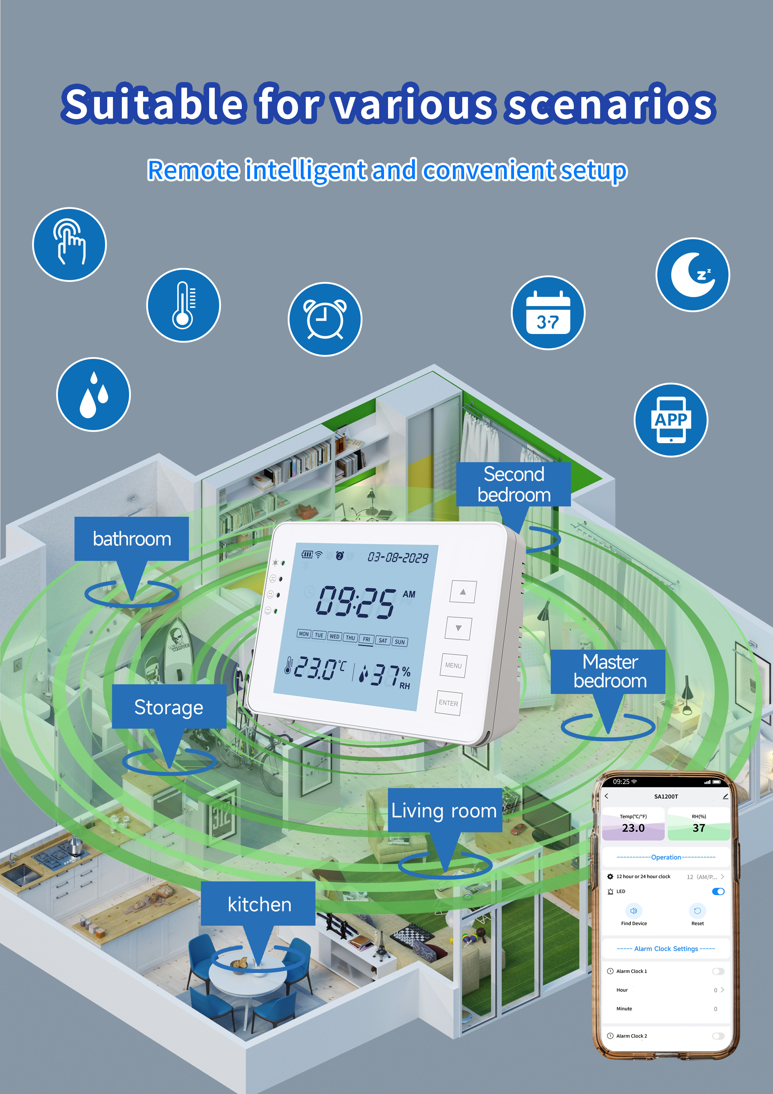Smart Digital WiFi Thermometer Hygrometer Digital For Realtime Temperature & Humidity Monitoring