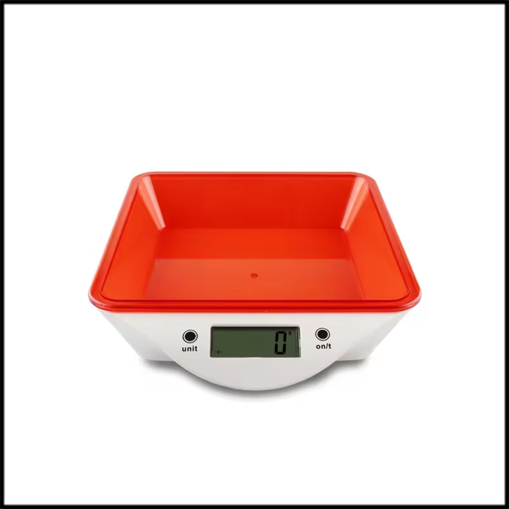 Stainless Steel Digital Kitchen Scale with Bowl Portable Battery-Powered Food Weighting Scale