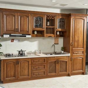 China Hotel Villa Solid Wood Kitchen Cabinets Solid Kitchen Units wholesale