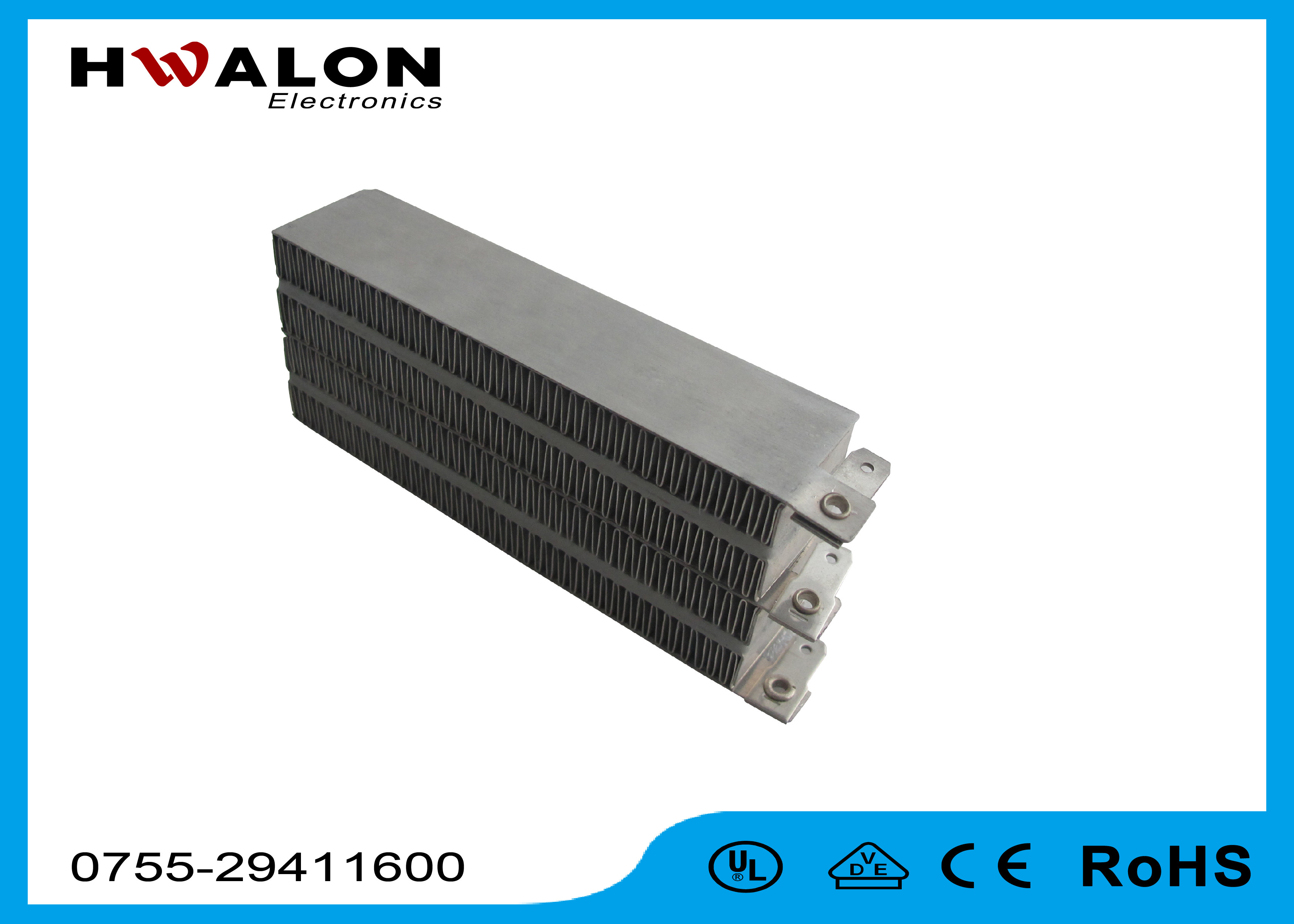 Custom Parameter PTC Electric Heater Available Terminal 50℃ - 280℃ Surface Temperature