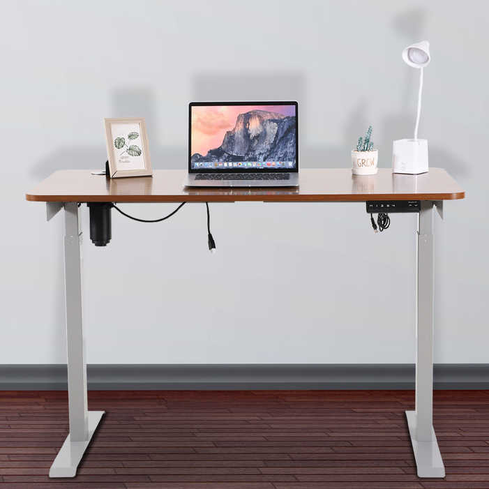 Brown 33.73lbs Electric Adjustable Computer Table / Study Computer Desk