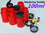 Supplement Vitamins Medicine Bottles 100ml Red Pill Bottle