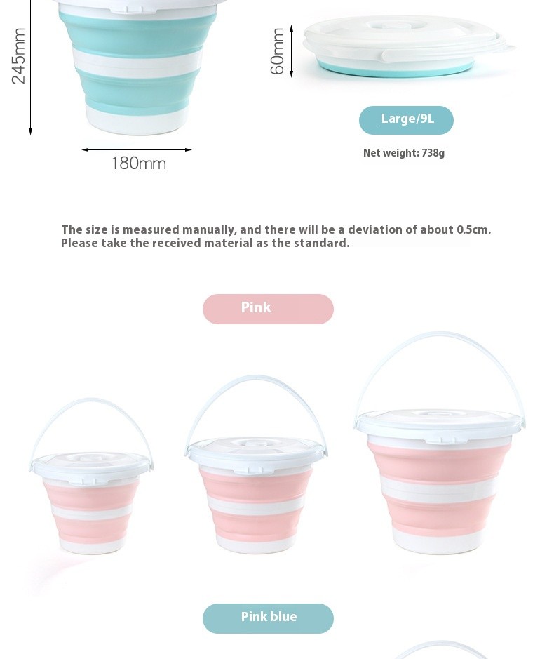 Convenient Foldable Plastic Bucket Multi-functional for Home and Outdoor Applications