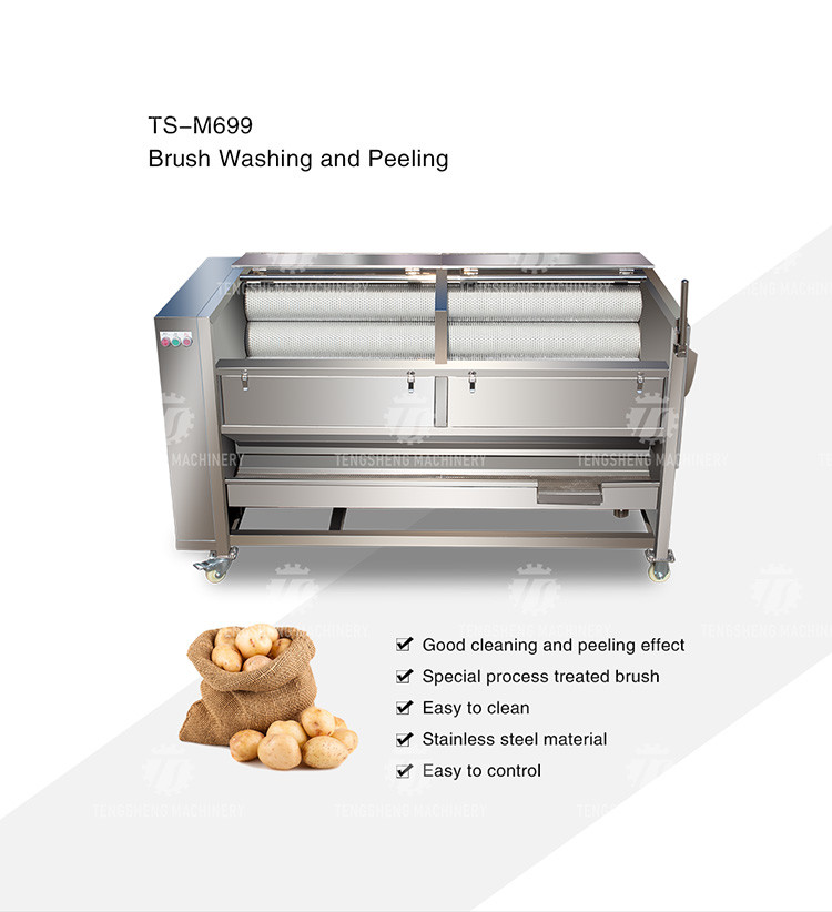 1500KG/H Sweet potato hair roller cleaning machine carrot automatic peeling cleaning potato peeling machine