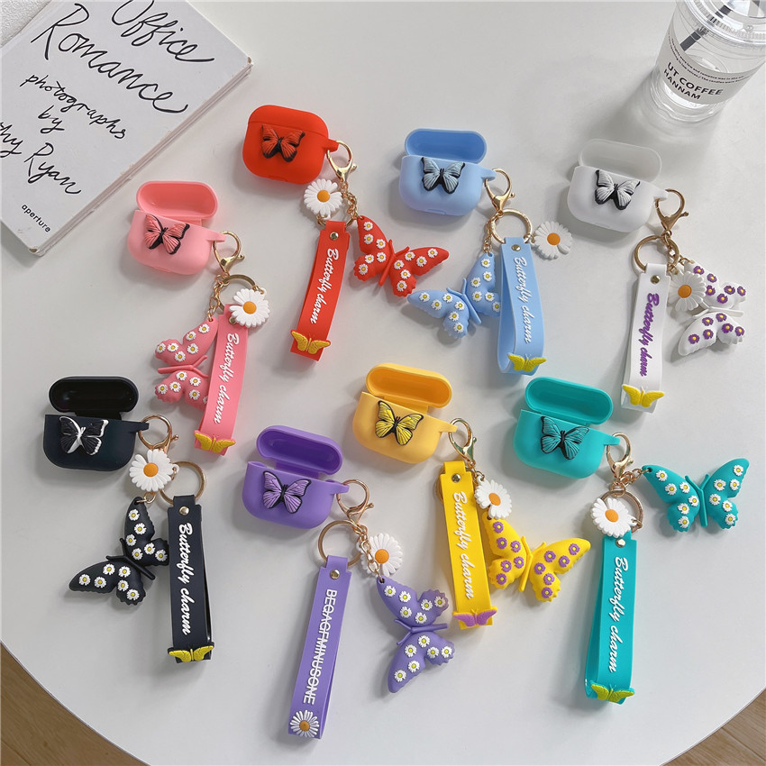 Silicone Wireless Earphone Case Cartoon Butterfly Doll Pendant For Airpods 3