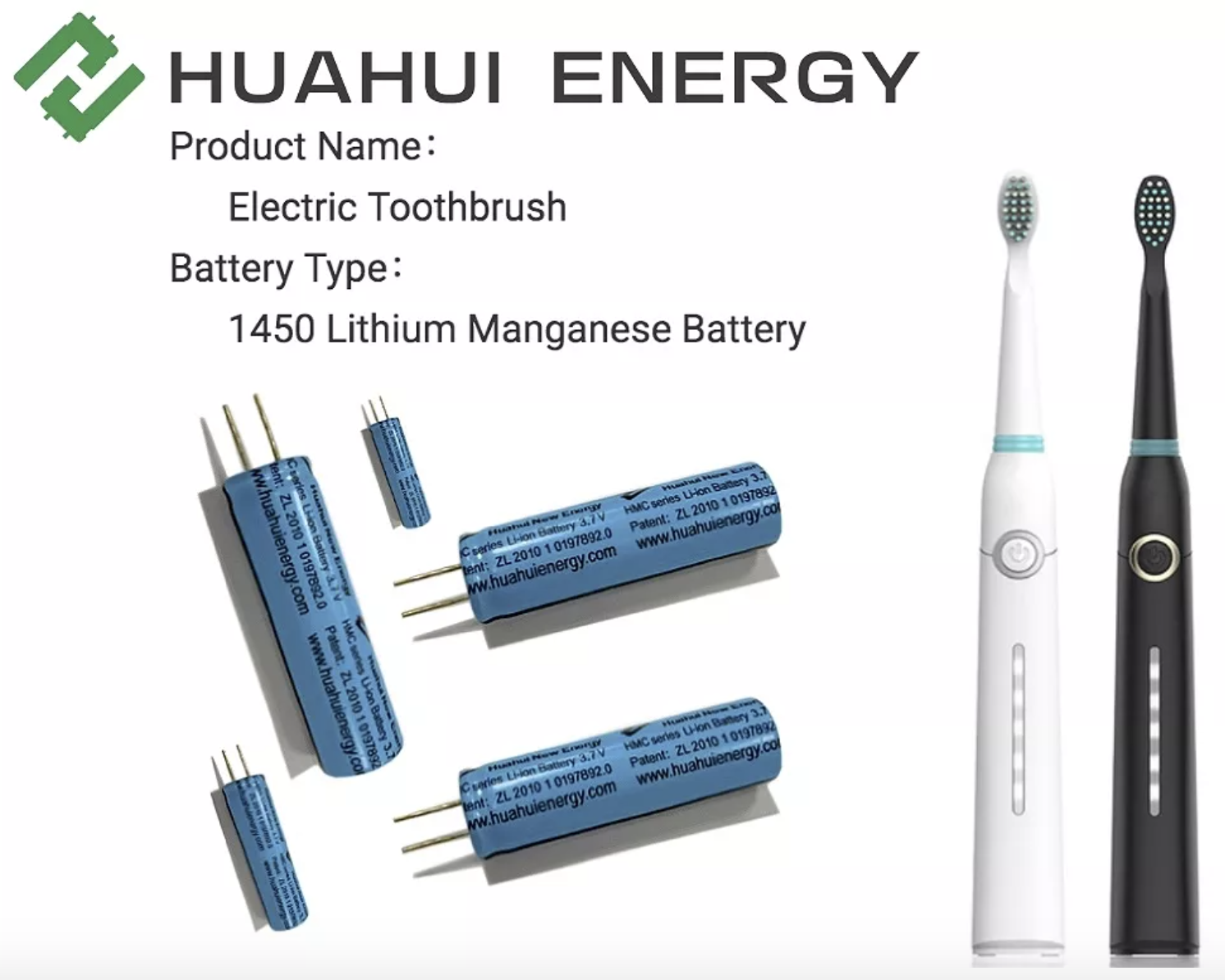 Deep Cycle Rechargeable Lithium Battery HMC1450 3.7V 500mAh Lithium Manganese Battery