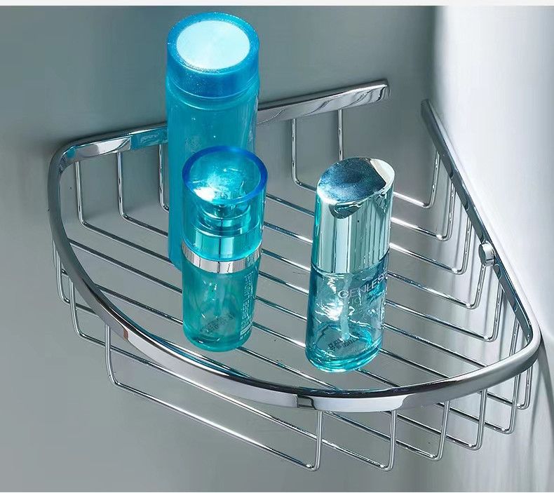 Brushed Bathroom Corner Shelf Stainless Steel SUS304 Single Layer
