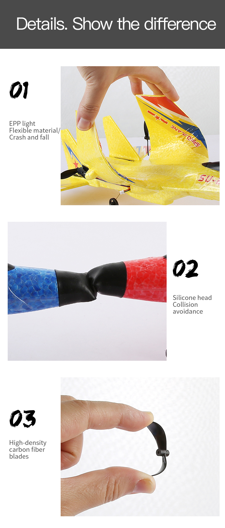 Remote Control Glider Toy for Children Electric AA Foam Airplane Flying Toy 100m Range