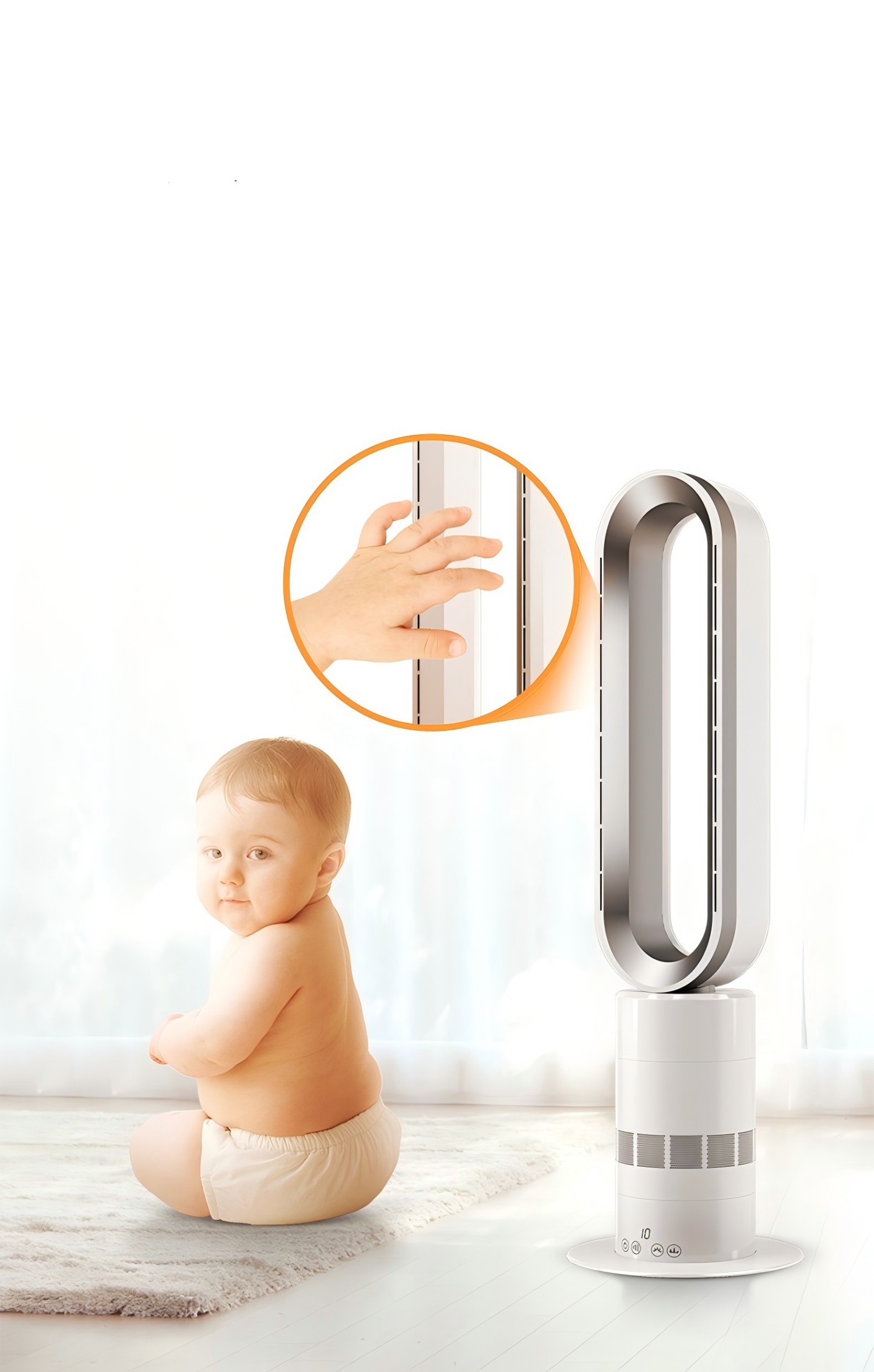 9 HOURS House Swing Function Bladeless Fan Tower FAN for Pedestal Fans