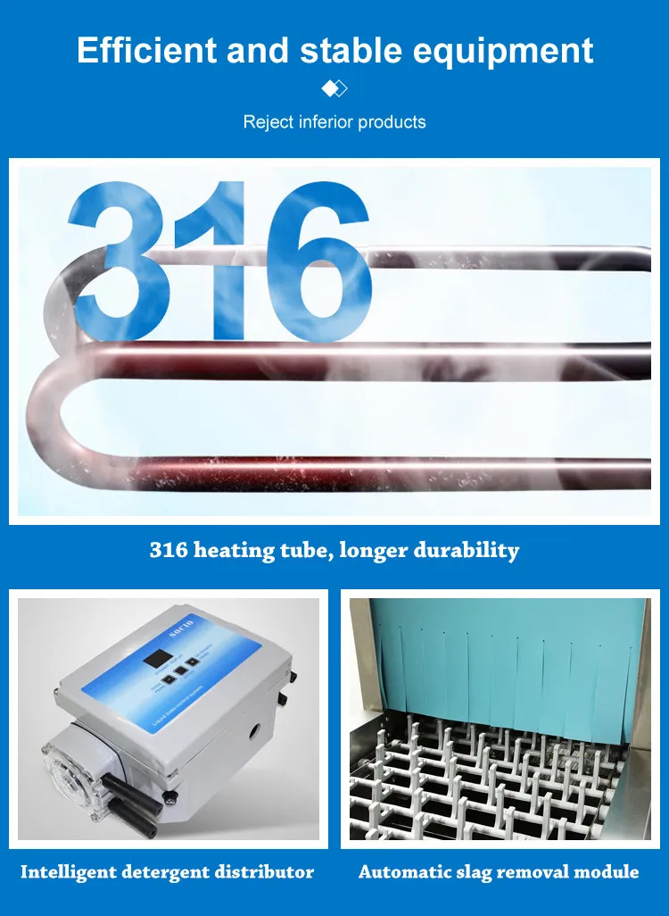 Rinsing Restaurant Dish Washer Commercial Flight Type Disinfection