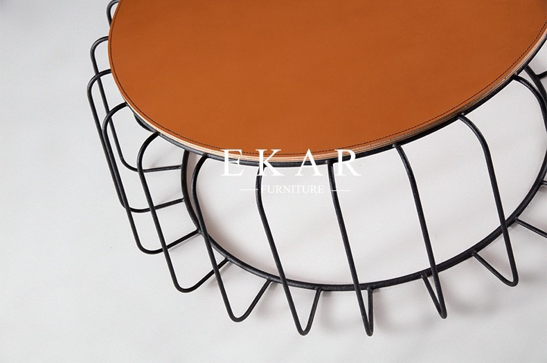 Living Room Modern Fashion Design Stainless Steel Frame Round Coffee Table