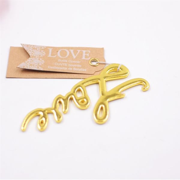 Cool Innovative wedding favor, fancy gift, die casting zinc alloy gold plating LOVE letter beer bottle opener