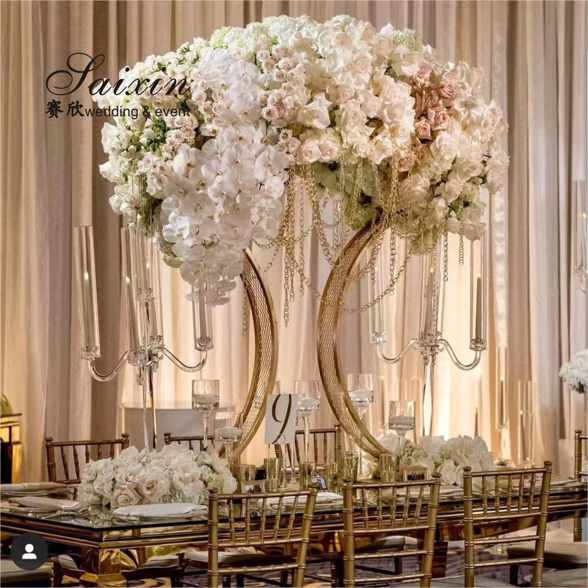 Factory wholesale event home decor aisle metal wedding flower stand for centerpieces