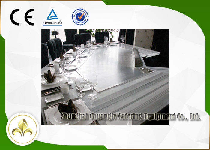 Custom Japanese Teppanyaki Grill Induction / Electric Hibachi Cooktop Built In Air Blower