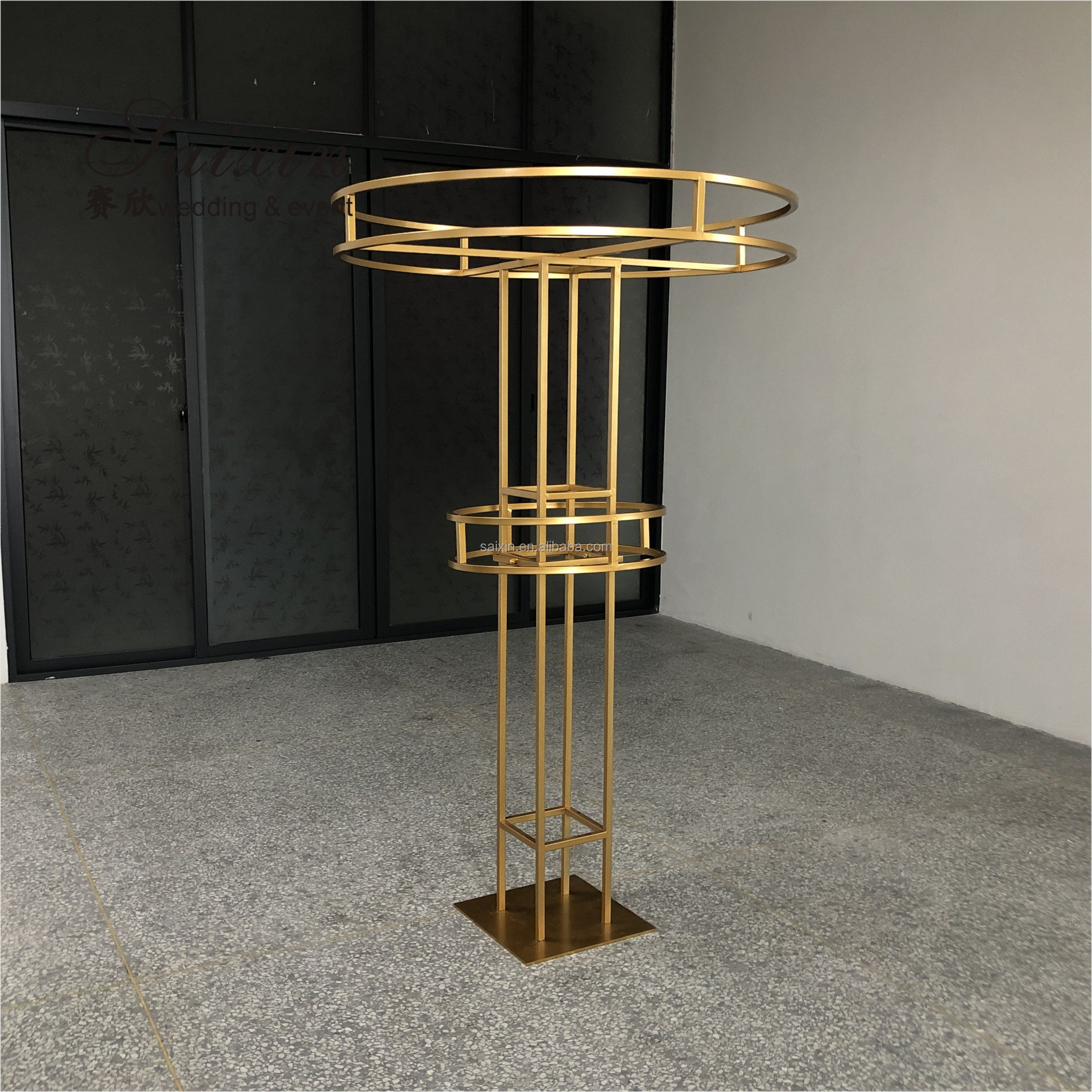 1.5m Tall Large Double Round Flower Pot Stand Arrange Furniture 150cm