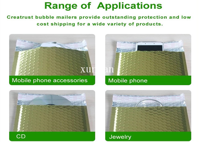 ISO14001 50 Microns Metallic Bubble Mailers 8mm Thickness