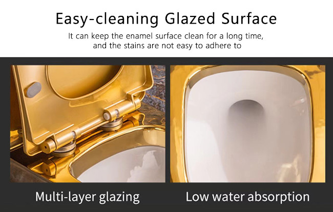 Water Saving Sanitary Gold Toilet Set Washdown Flushing 720x370x800mm