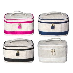 China Linen train case wholesale