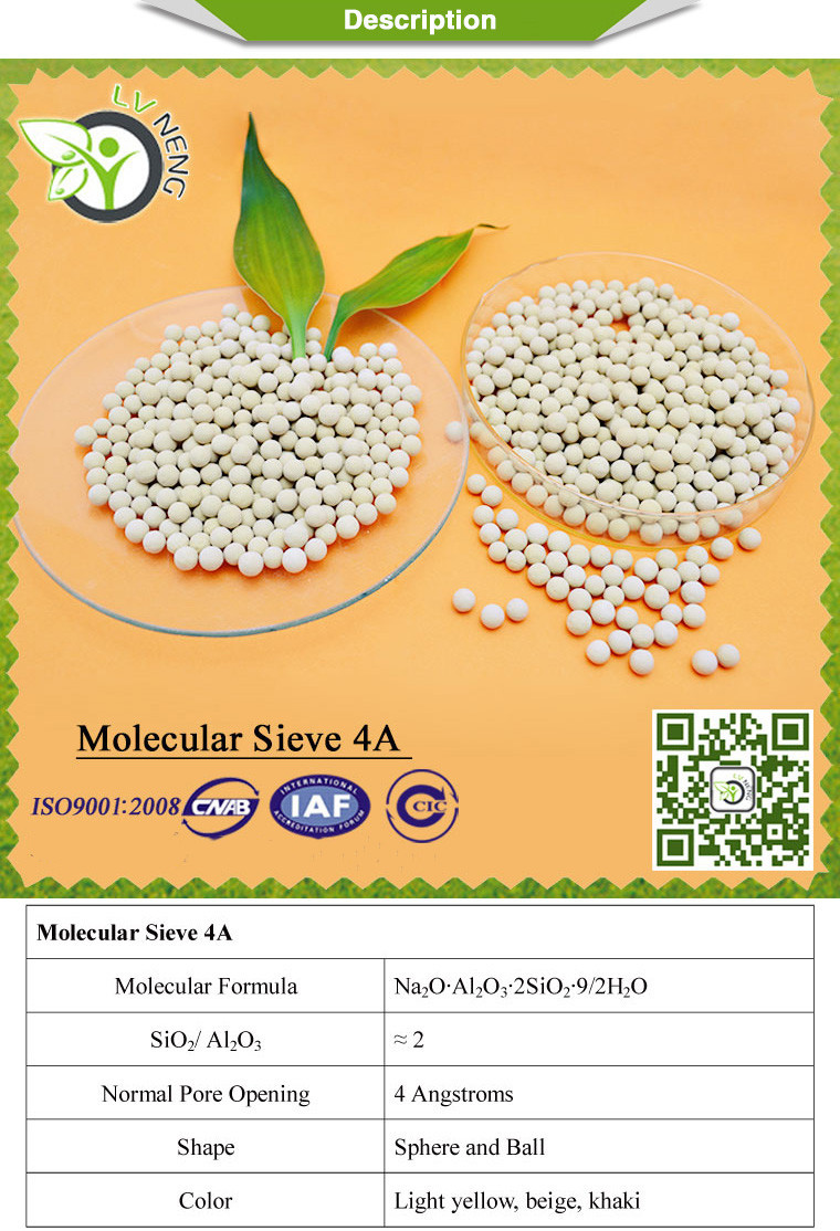 Drying Methanol Molecular Sieve 4A For Natural Gas Dehydration