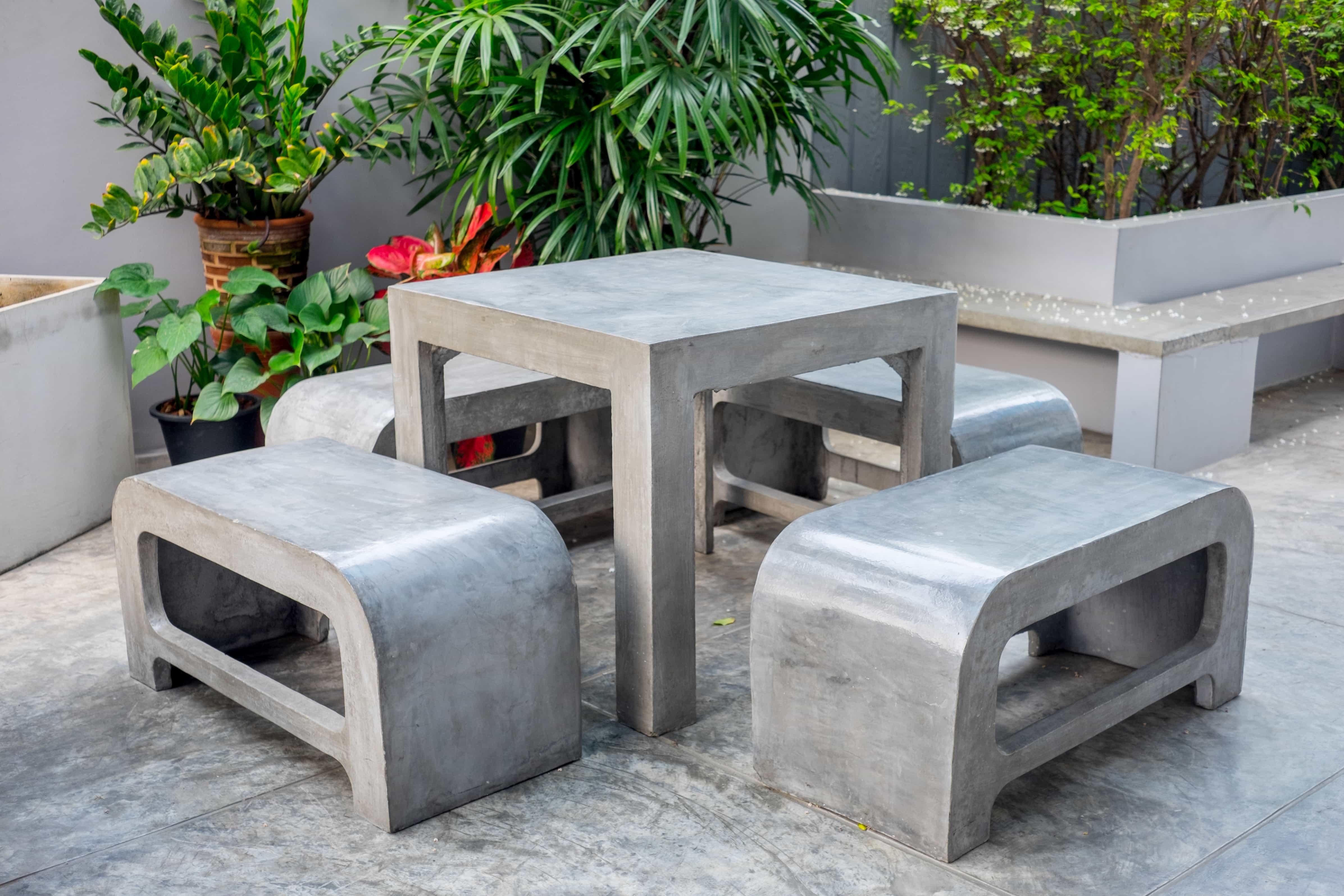 Lightweight Outdoor Concrete Furniture Concrete Side Table Bench Manufacturer