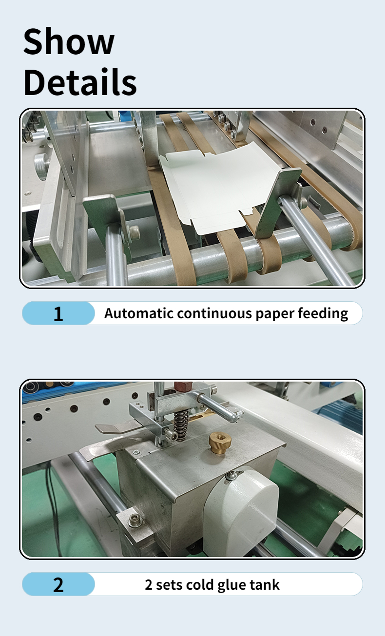 CQT 800 Cardboard/Corrugated Straight Line Box Folding and Gluing Machine with 3A PLC