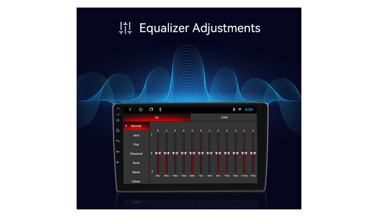 9 Inch Double Din Android Car Stereo 4 Core Wifi Multimedia GPS