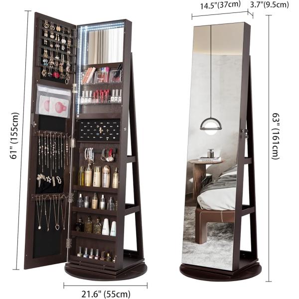 Frameless Full Length Mirror Cabinet Rectangle Wood Mirror Cabinet Customized