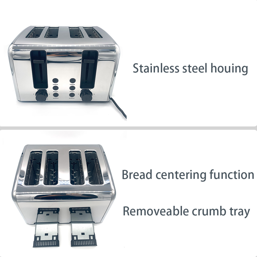 Commercial Stainless Steel Toaster 4 Slice Square Bread Machine