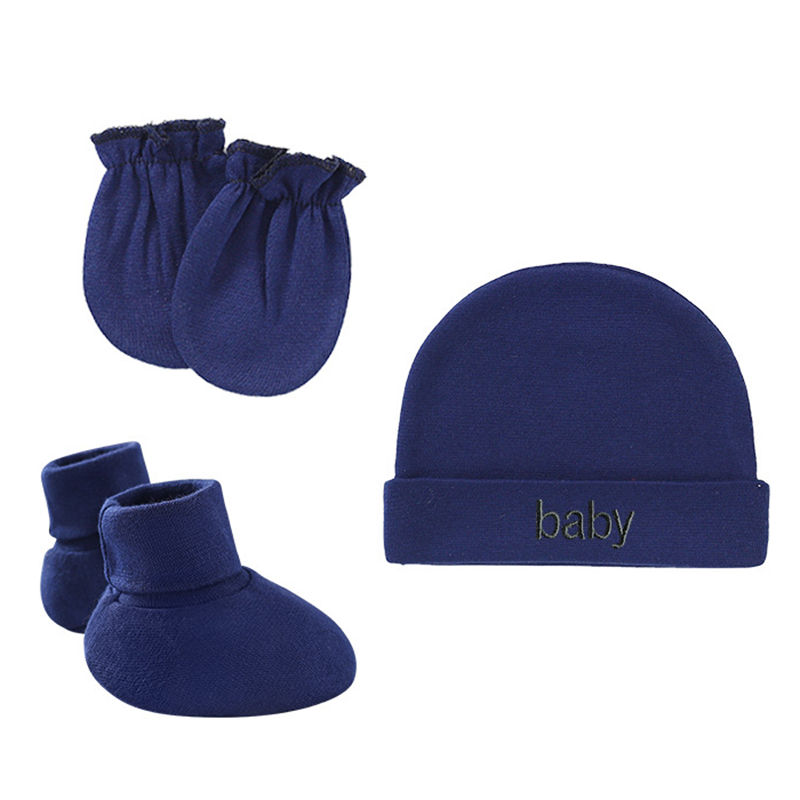 Newborn Baby Hat Mittens Socks 3 pcs Sets Girl Boy Gift Baby Mittens And Socks