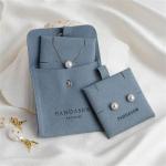Microfiber Fabric Jewelry Pouch Earrings Necklace Packaging Foil Stamping