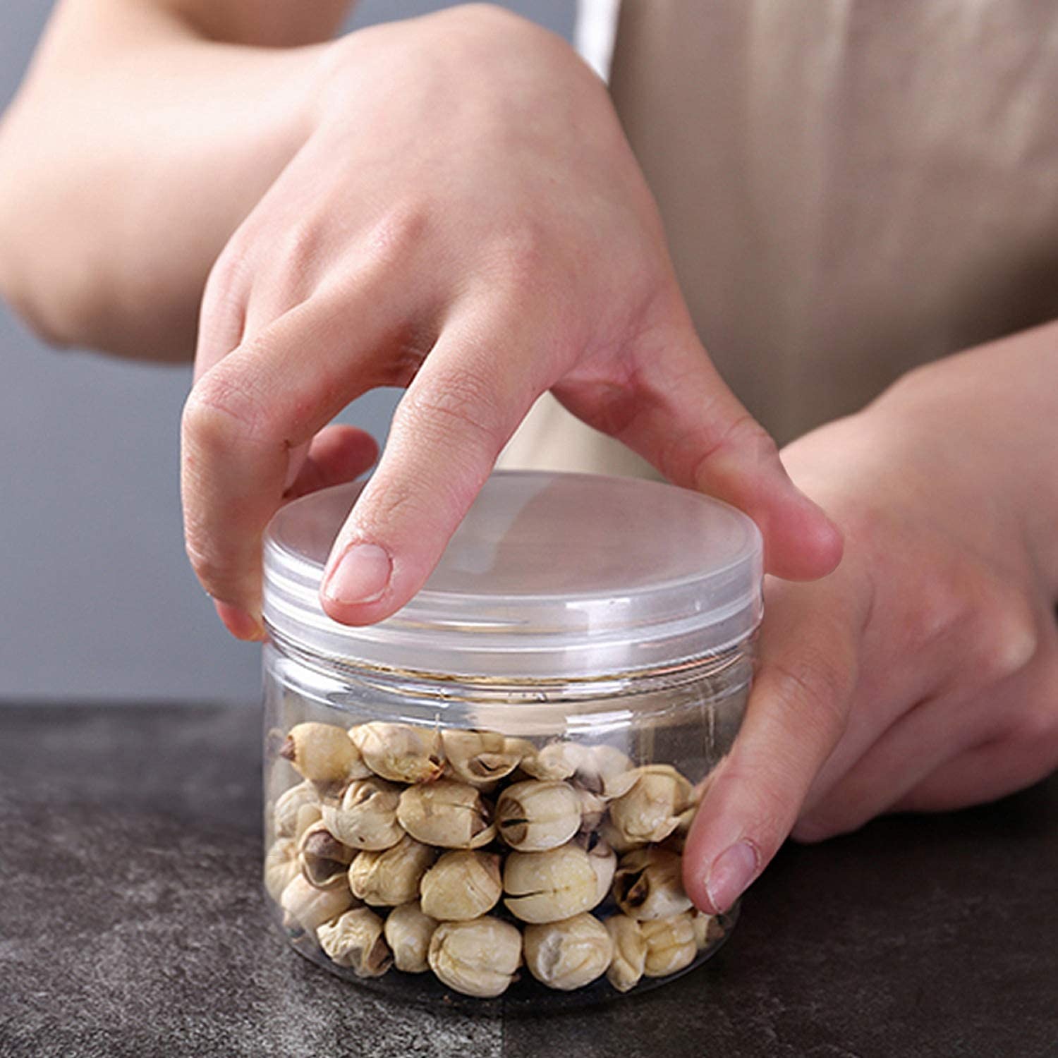 Round Plastic Jars With Lids Cosmetic Cream Lotion Liquid Slime Butter