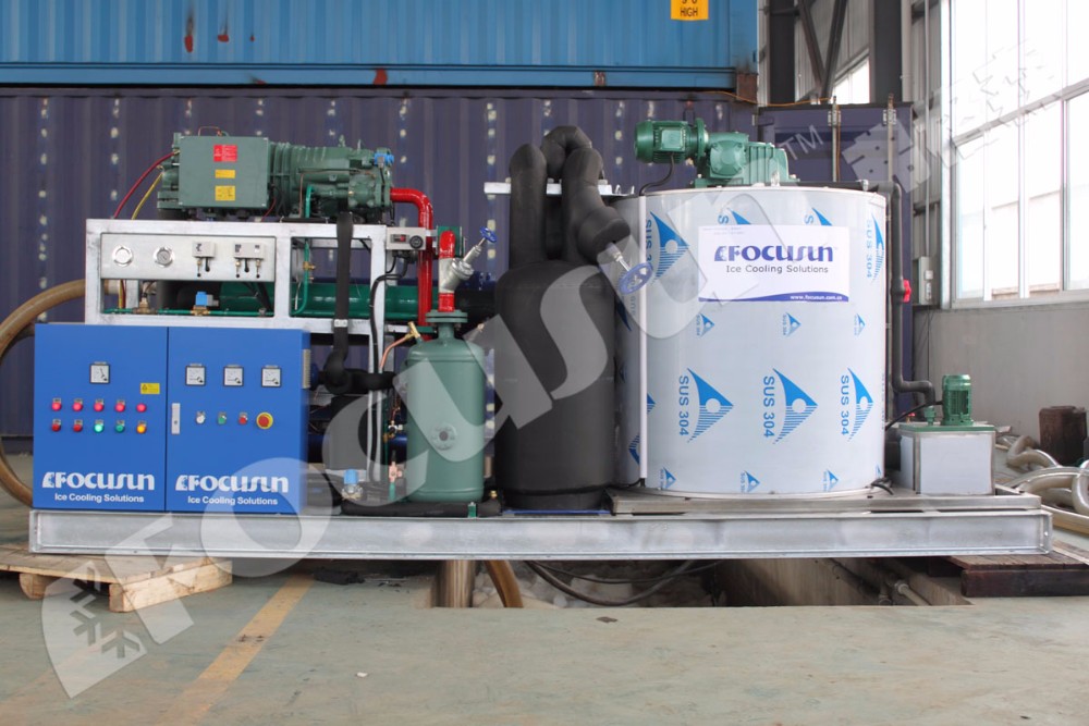 Voltage 380v/220V Maquina de hielo en escamas de pescado marisco mar buque 40ton por dia