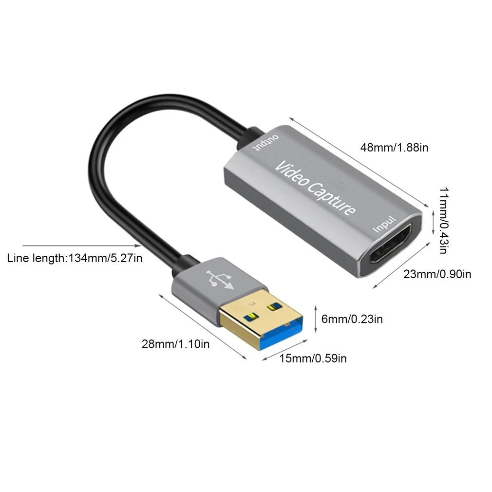 1080P USB 3.0 Video Capture Card VGA Video Grabber HDMI 4k For Macbook PC