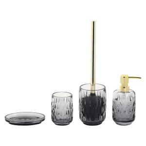 China Grey Color Glass Bathroom Accessories For Home Unique Pattern Diamond Dots wholesale