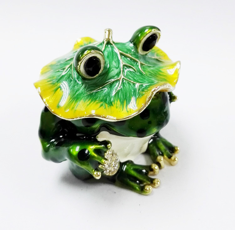 Hot sale frog shape jewelry box custom frog jewelry metal box