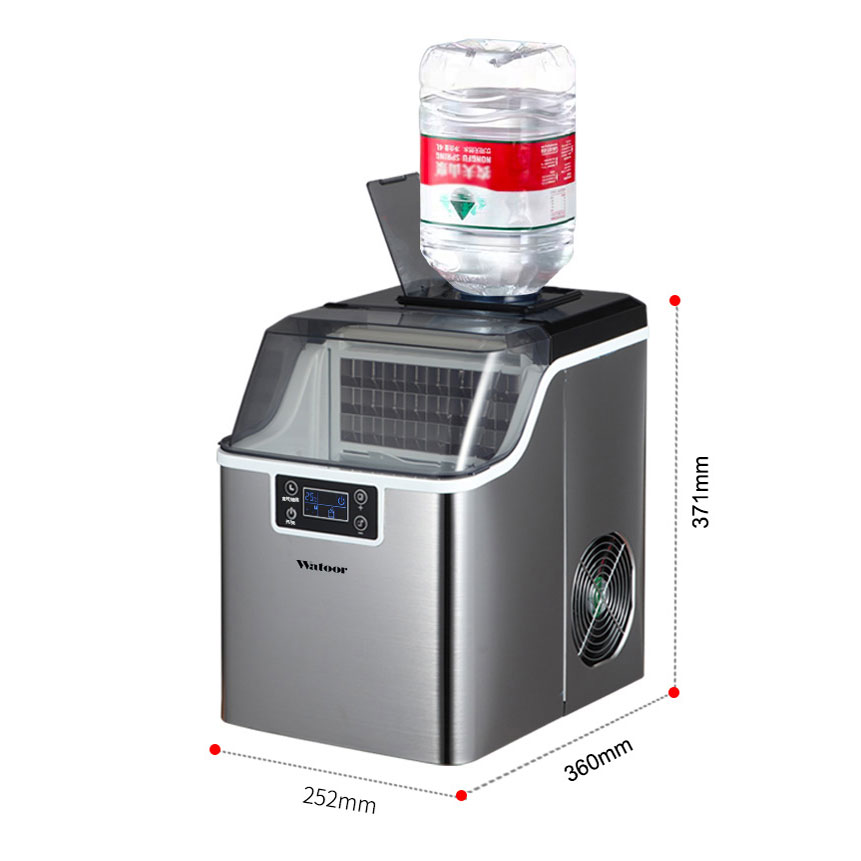 Stainless Steel Countertop Ice Maker 20kg Mini Portable Ice Cube Block Production for Food and Beverage