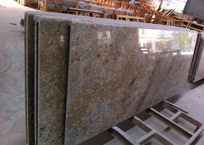 Brazilian Golden Vein Granite Island Top Flat Surfacce With Polished Edges