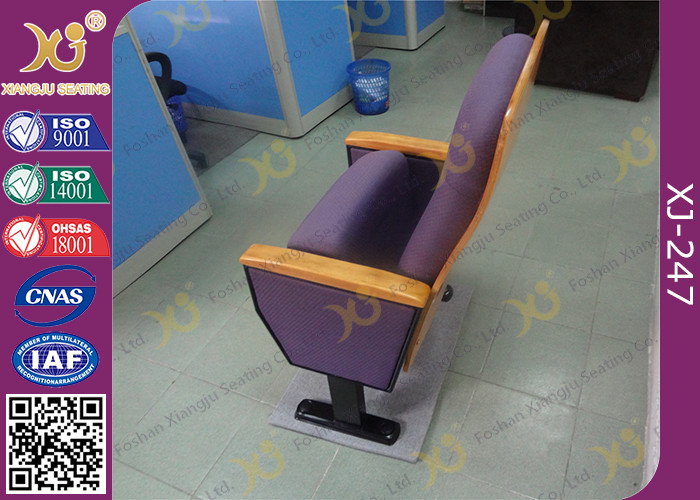Sound Absorption Conference Hall Seating Chair With Soft Closing Seat Pad Noise Free
