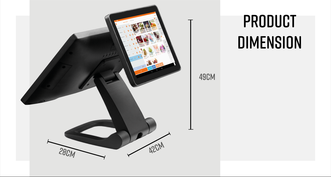 Supermarket Cash Register HDD-280F with Aluminum Alloy Shell and 15''/15.6" Main Display