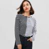 Antumn Women Contrasting Stripes Long Sleeve T-shirt for sale