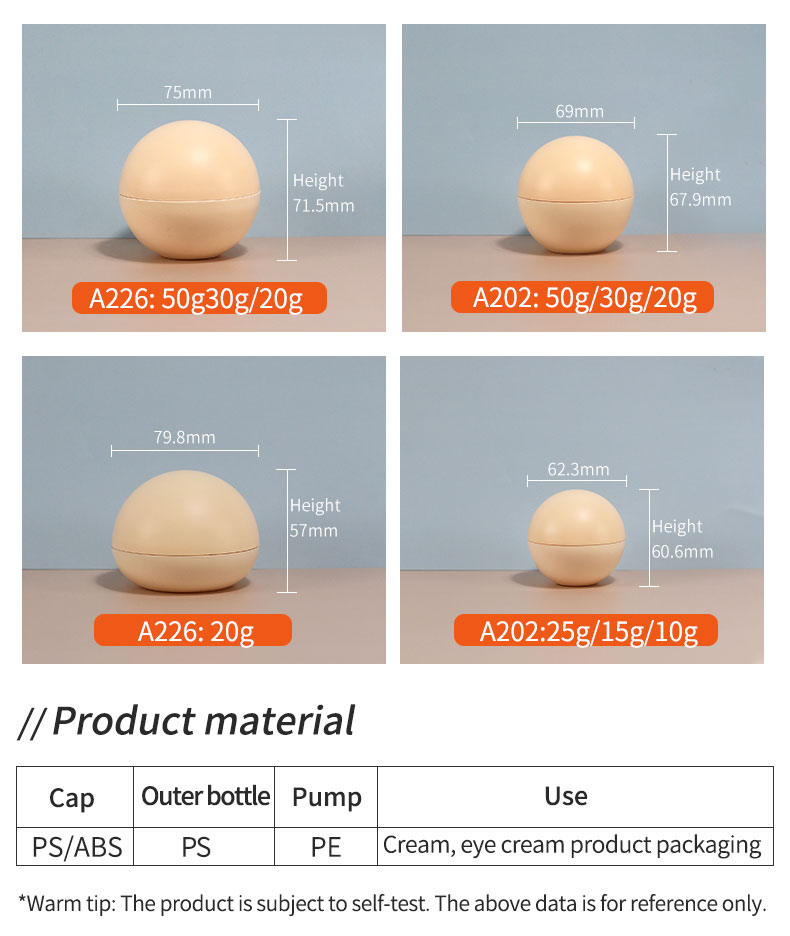 10g 15g 20g 30g 50g Empty Plastic Jar Ball Shape Lip Balm Jars Cream Jar With Lid