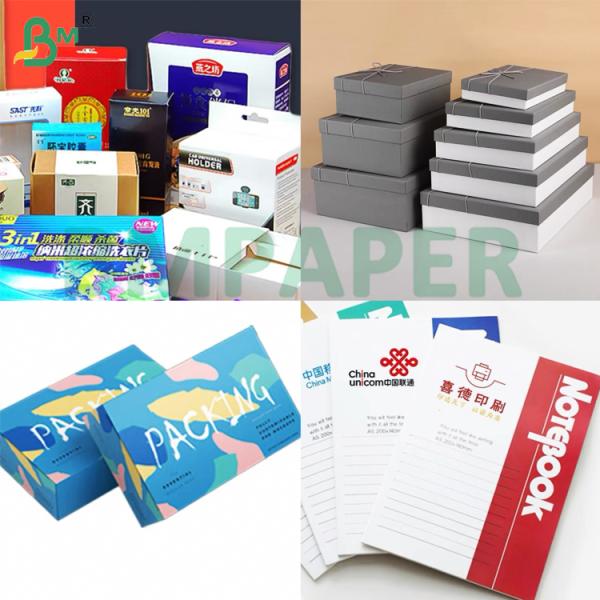 200g 230g Printable Hard Fold Duplex Board With Grey Back For Notebook Cover