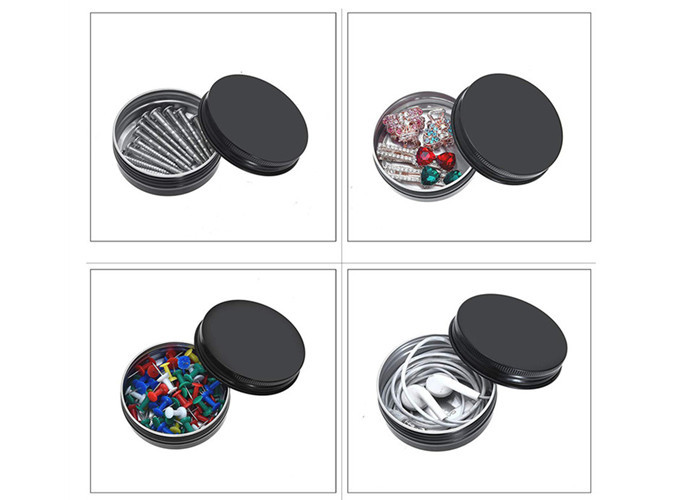 15ml 50ml 60ml 100ml 150ml Round Empty Tin Can Black Tin Screw Lid Black Aluminum Jar