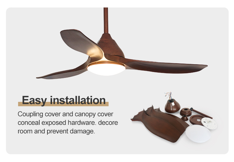 110-240V/50Hz-60Hz Low Noise ABS Blades Ceiling Fans with LED Lights and Remote Control