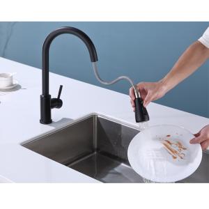 China SUS304 Body 60cm Hose Touch Pull Out Kitchen Faucet wholesale