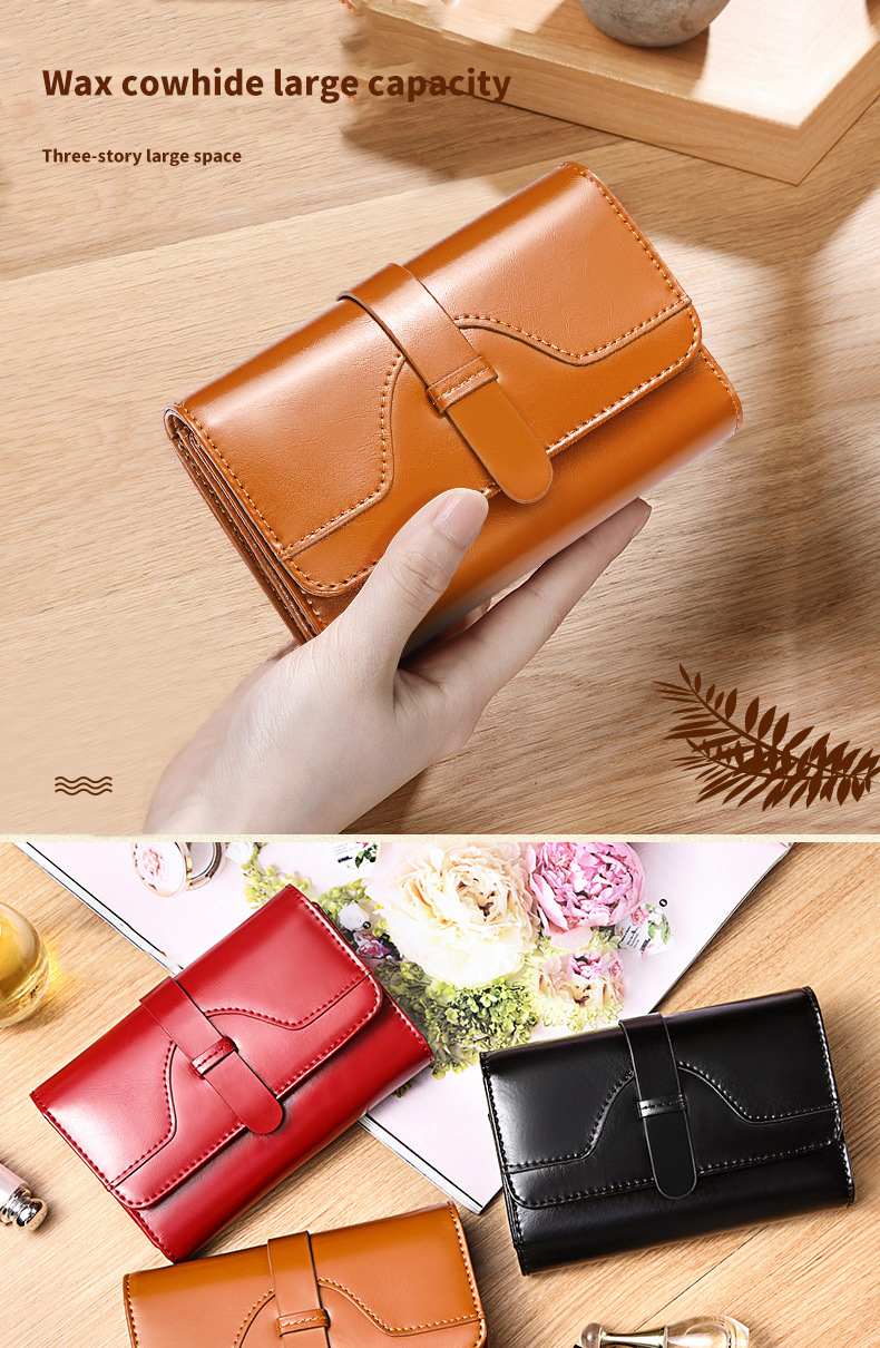 Women's Wallet Genuine Leather Clutch Money Bag Short Gender Women Vintage Card Holder