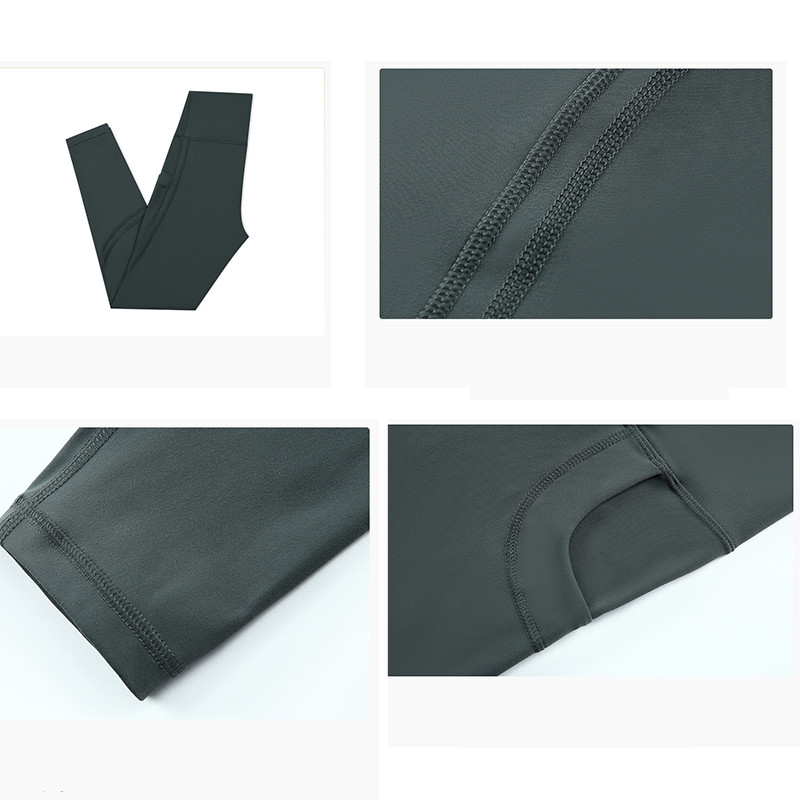 Nylon Spandex Workout Pocket Yoga Pants Gym High Density For Women